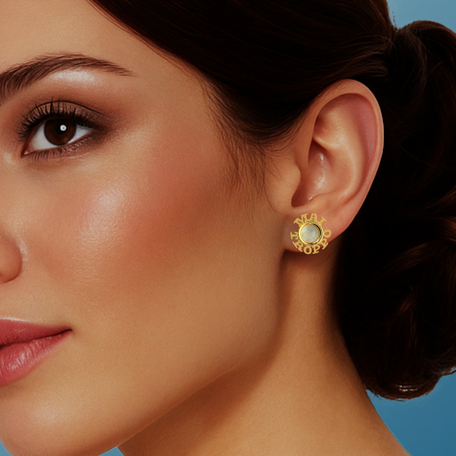 Ladinardò™ Hardware "Never Too Much" Earrings in Yellow Gold, Japanese Akoya Pea image 1