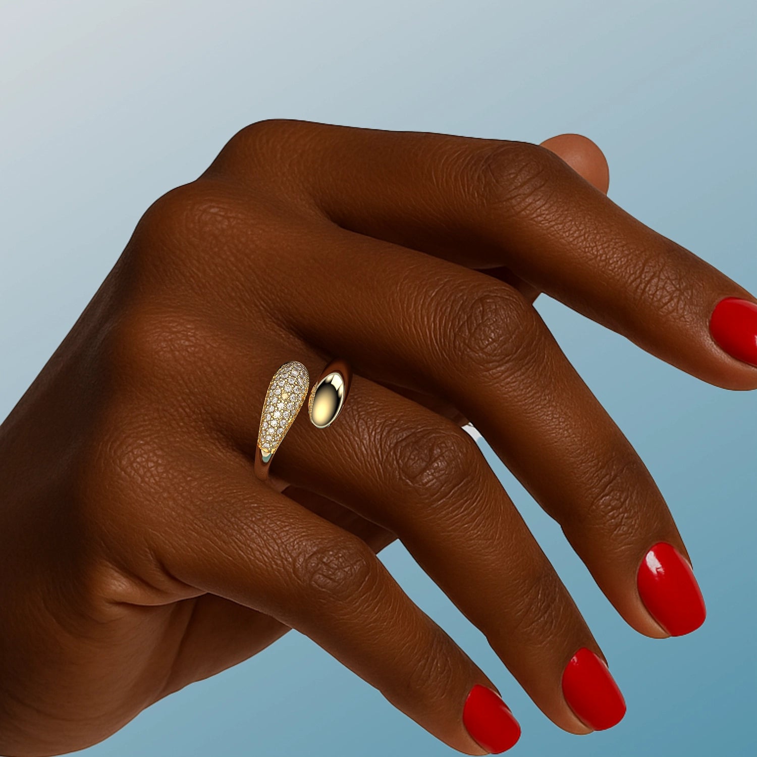 Fiamma Ring in Yellow Gold and Diamonds image 1