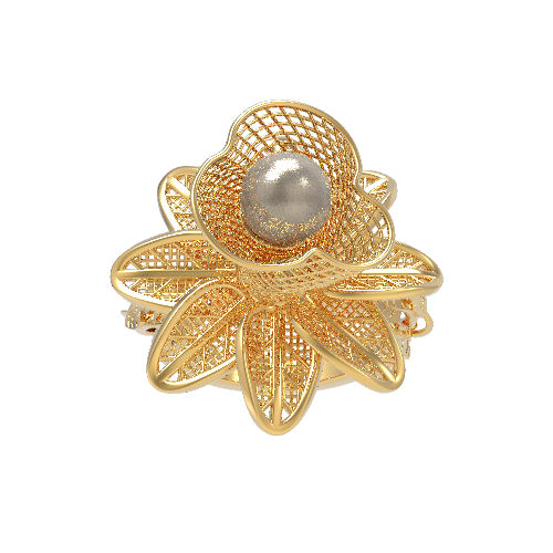 Fiorella Ring in Yellow Gold and White Tahitian Pearl image 4