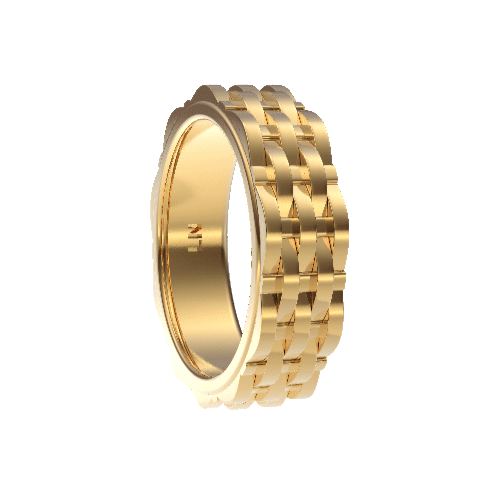 Handloom Band in Yellow Gold image 4