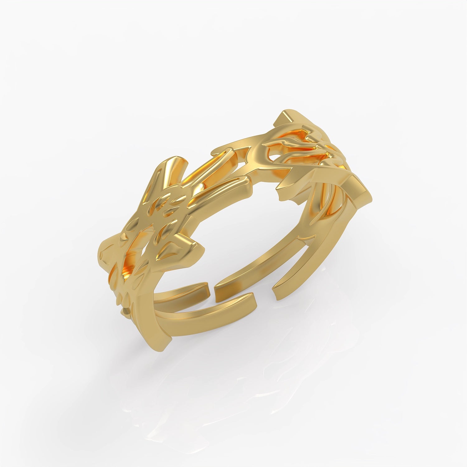 Melting Cog Ring in Yellow Gold image 0