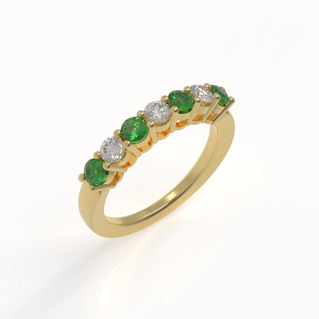 Ladinardò Eternal Band in Yellow Gold, Emerald, and Diamond image 0