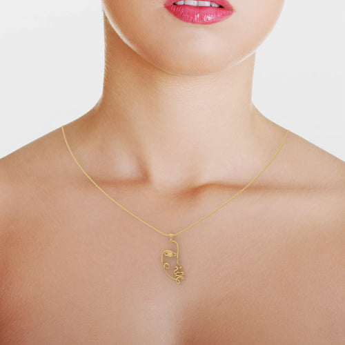 Ladinardò™ Ankh Motif Pendant in Yellow Gold and Yellow Sapphire image 1