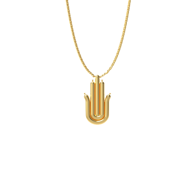 Ladinardò™ Balloon Hamsa Hand Pendant in Yellow Gold image 2