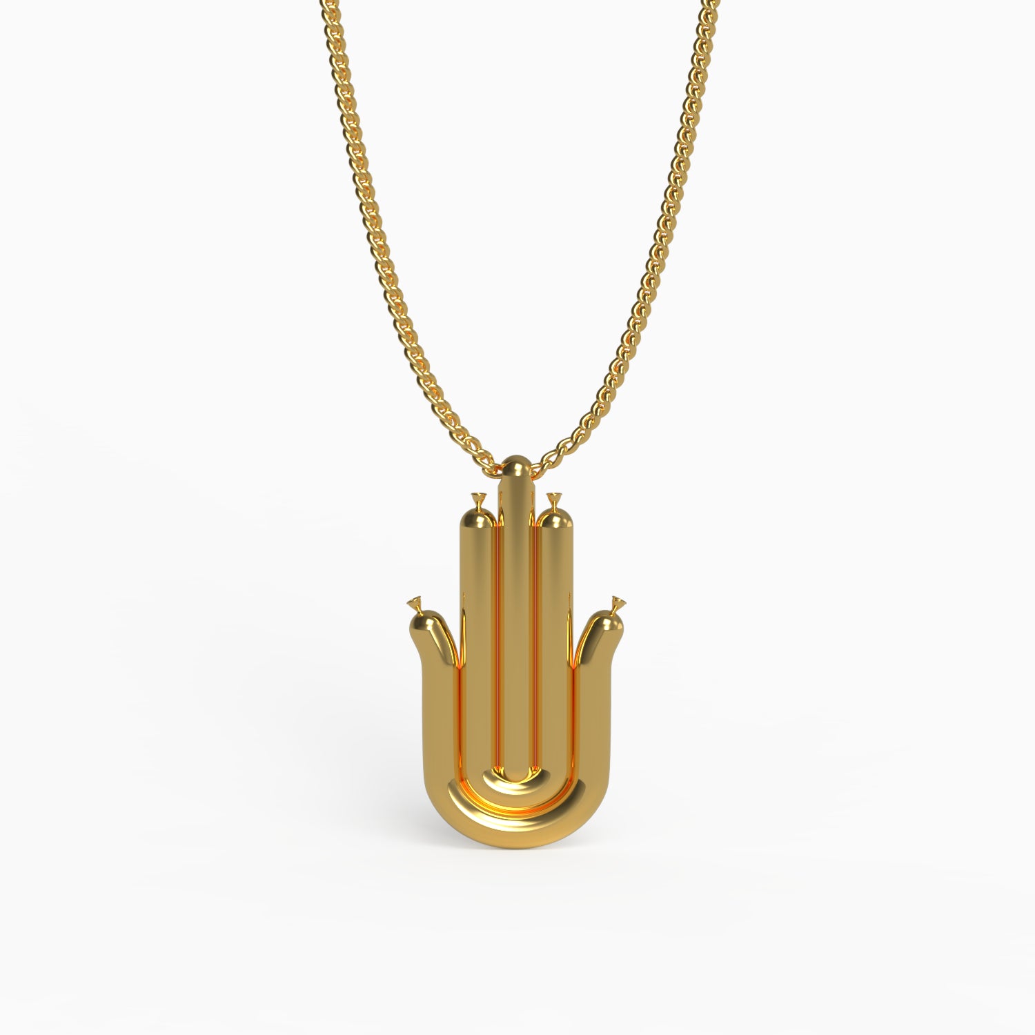 Ladinardò™ Balloon Hamsa Hand Pendant in Yellow Gold image 0