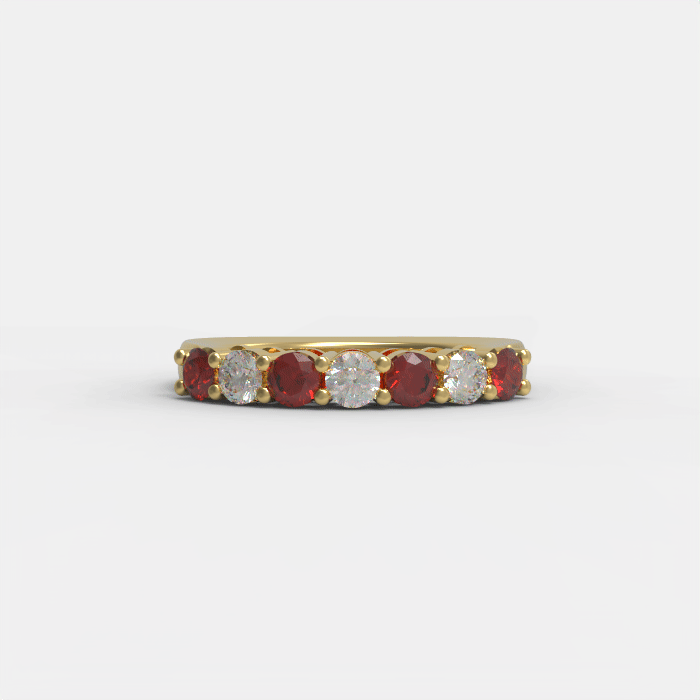 Ladinardò Eternal Band in Yellow Gold, Ruby, and Diamond image 4