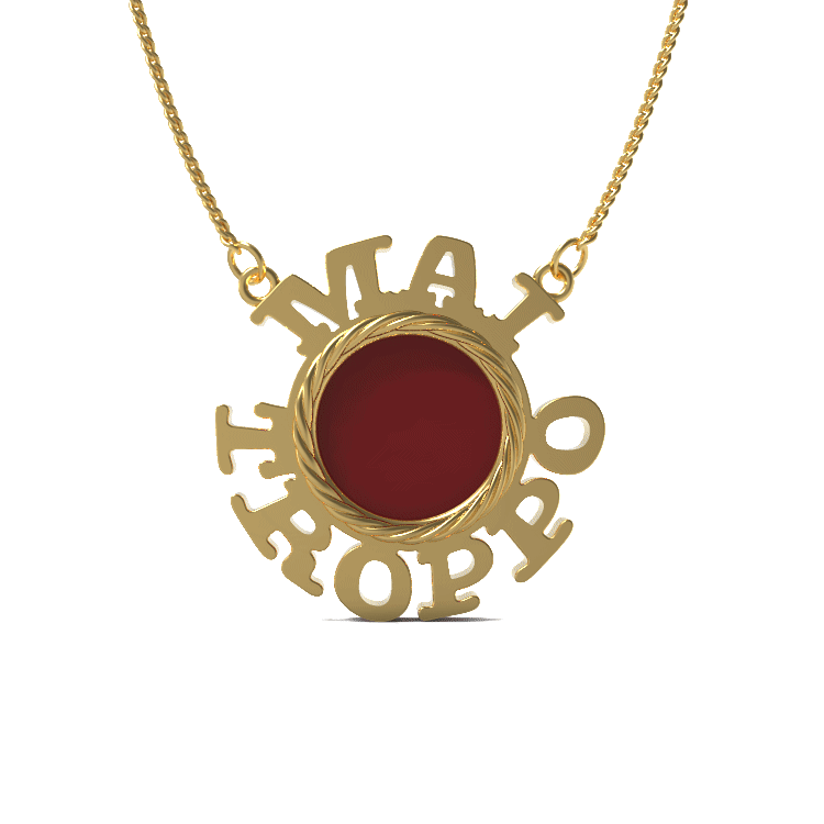 Mai Troppo "Never Too Much" Pendant in Yellow Gold and Carnelian image 2
