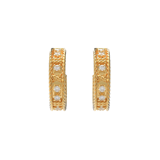 Colosseum Hoop in Yellow Gold and Diamonds image 2