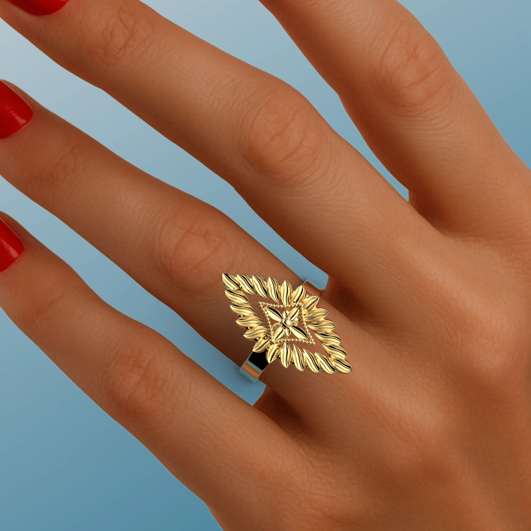 North Star Ring in Yellow Gold image 1