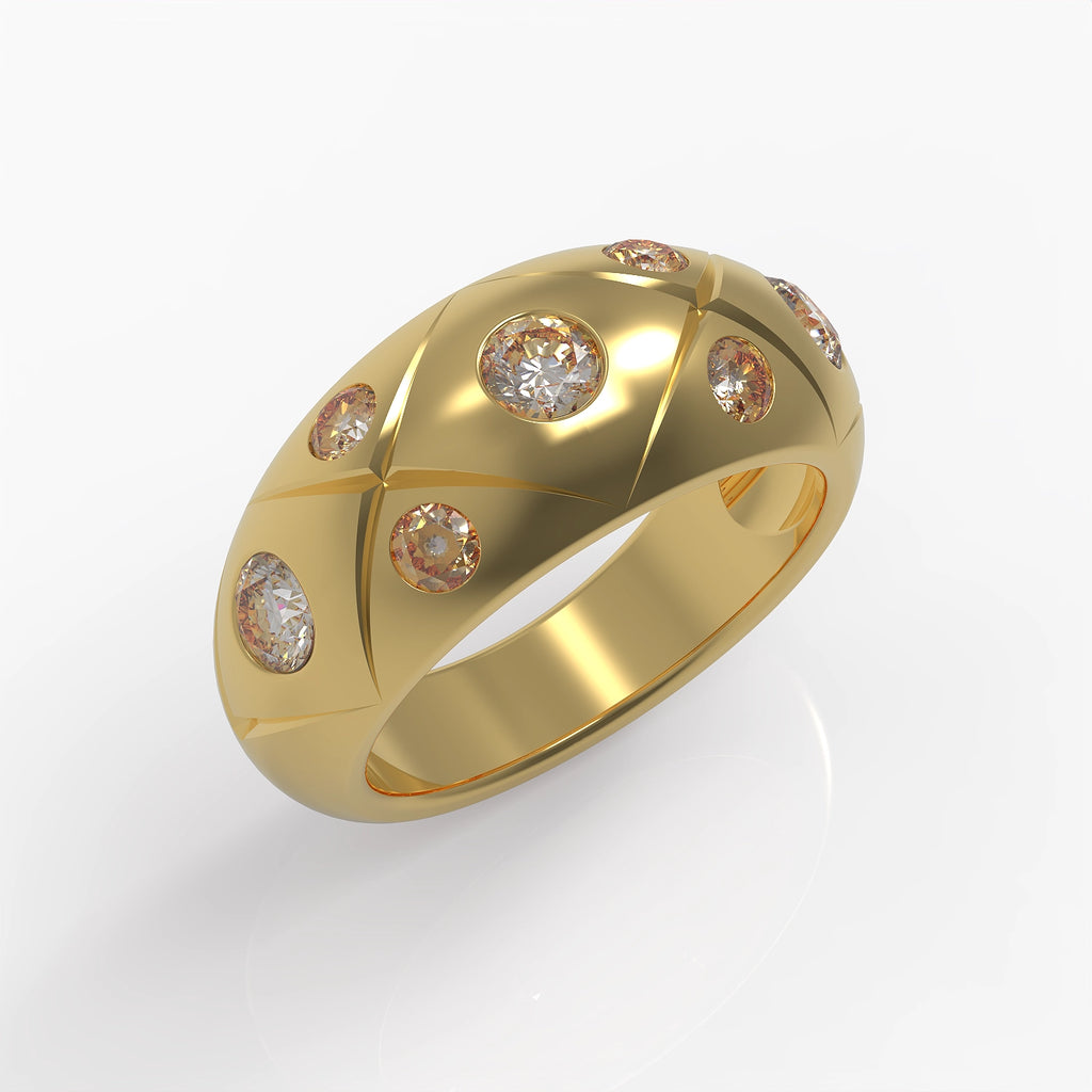 Éclat Tissé Ring in Yellow Gold, Diamonds image 0