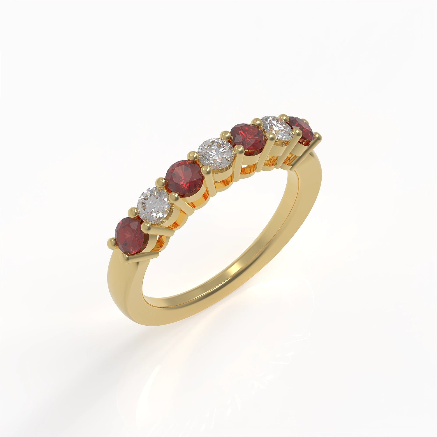 Ladinardò Eternal Band in Yellow Gold, Ruby, and Diamond image 0