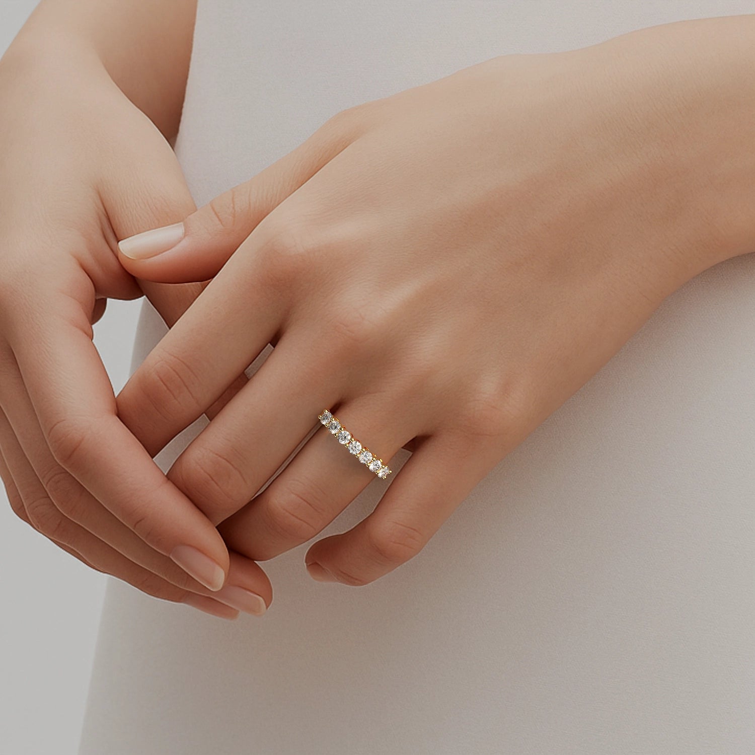 Ladinardò Eternal Band in Yellow Gold and Diamonds image 1