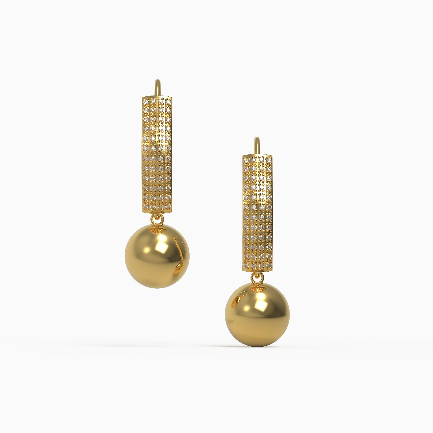 Mic Drop Earrings in Yellow Gold, Diamond image 0