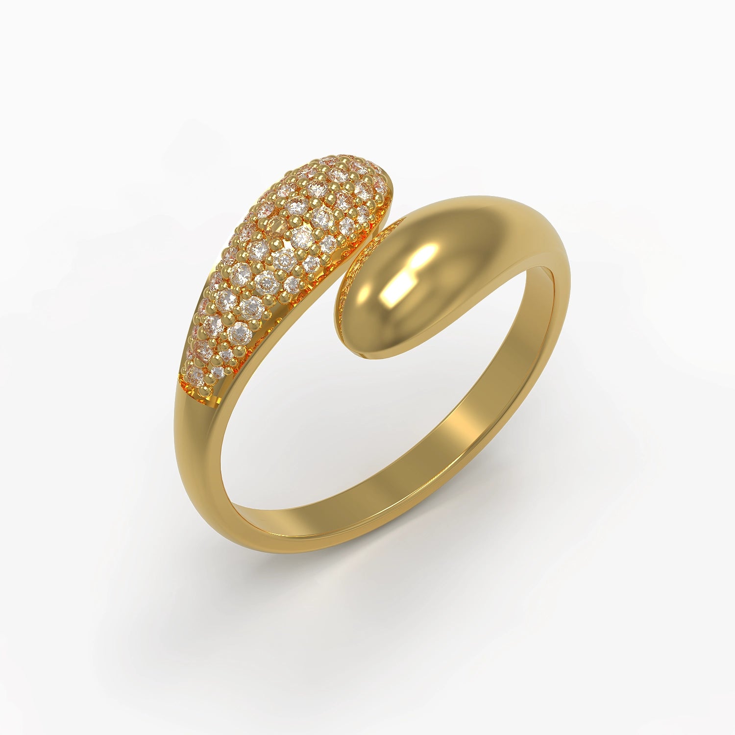 Fiamma Ring in Yellow Gold and Diamonds image 0