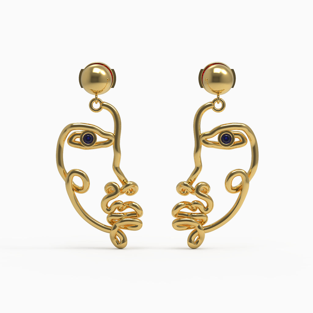 Ladinardò™ Self-Portrait Earrings in Yellow Gold and Sapphires image 0