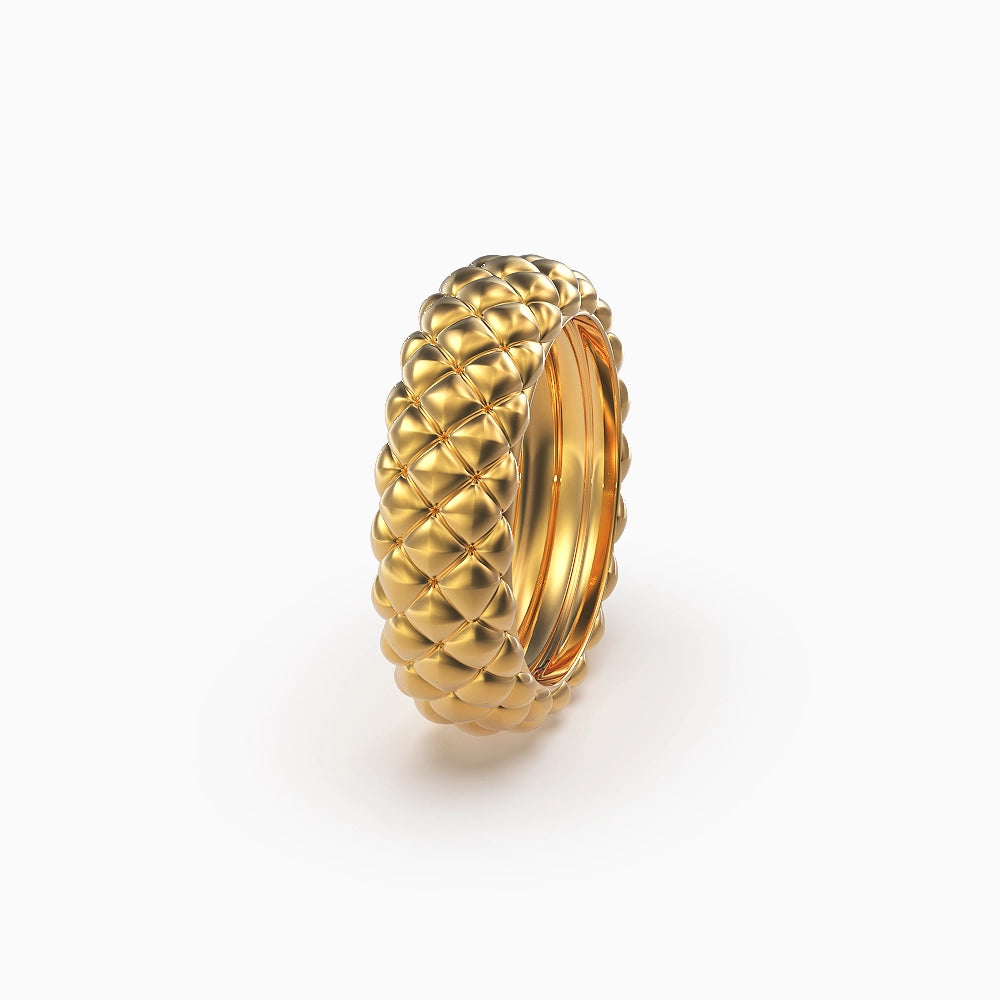 Galerie des Glaces band in Yellow Gold image 4