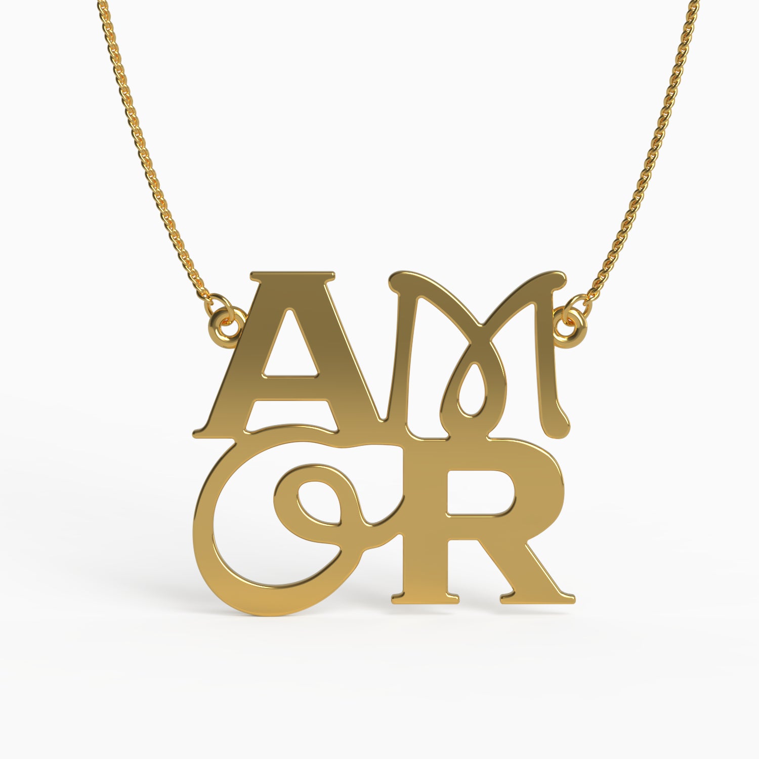 Parisian AMOR Pendant in Yellow Gold image 0