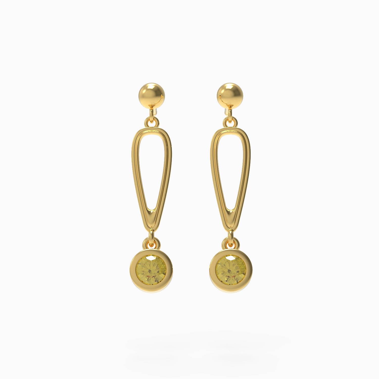 Ladinardò™ Hardware Link Earrings in Yellow Gold, Yellow Diamond image 0