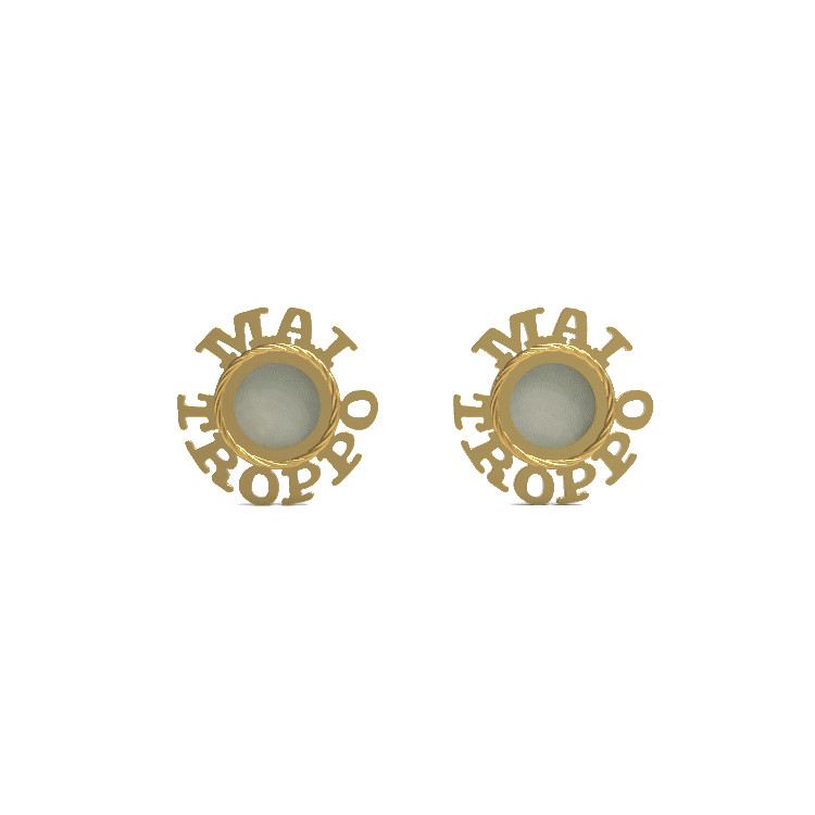 Ladinardò™ Hardware "Never Too Much" Earrings in Yellow Gold, Japanese Akoya Pea image 2