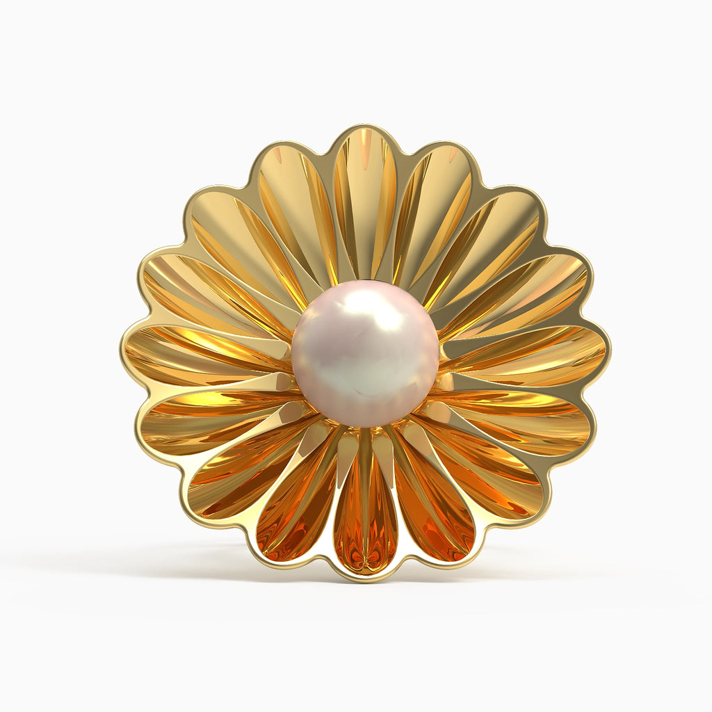 Versailles Ring in Yellow Gold and White Tahitian Pearl image 3