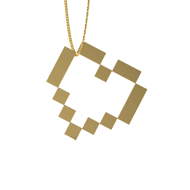 Ladinardò™ 1990's Open Heart Pendant in Yellow Gold image 2