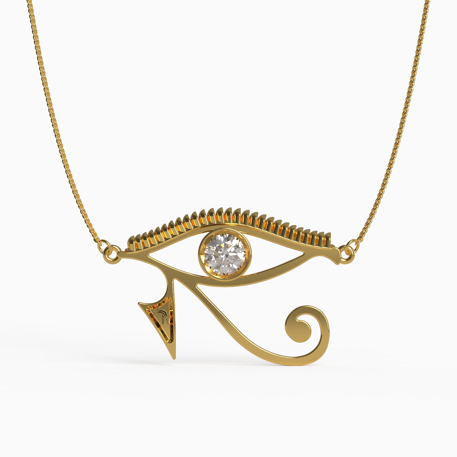 Horus Evil Eye Pendant in Yellow Gold, Diamond image 0