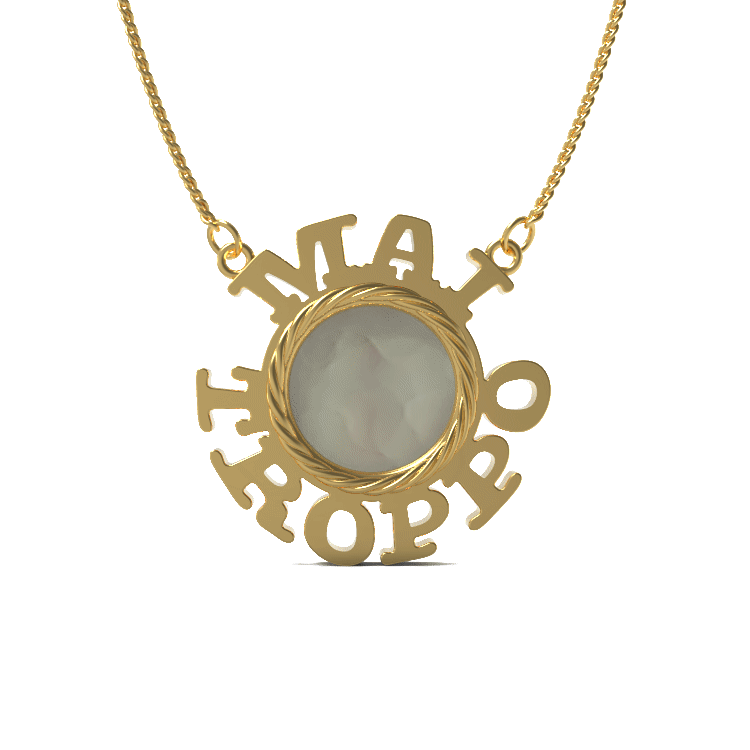 Mai Troppo "Never Too Much" Pendant in Yellow Gold and Pearl image 2