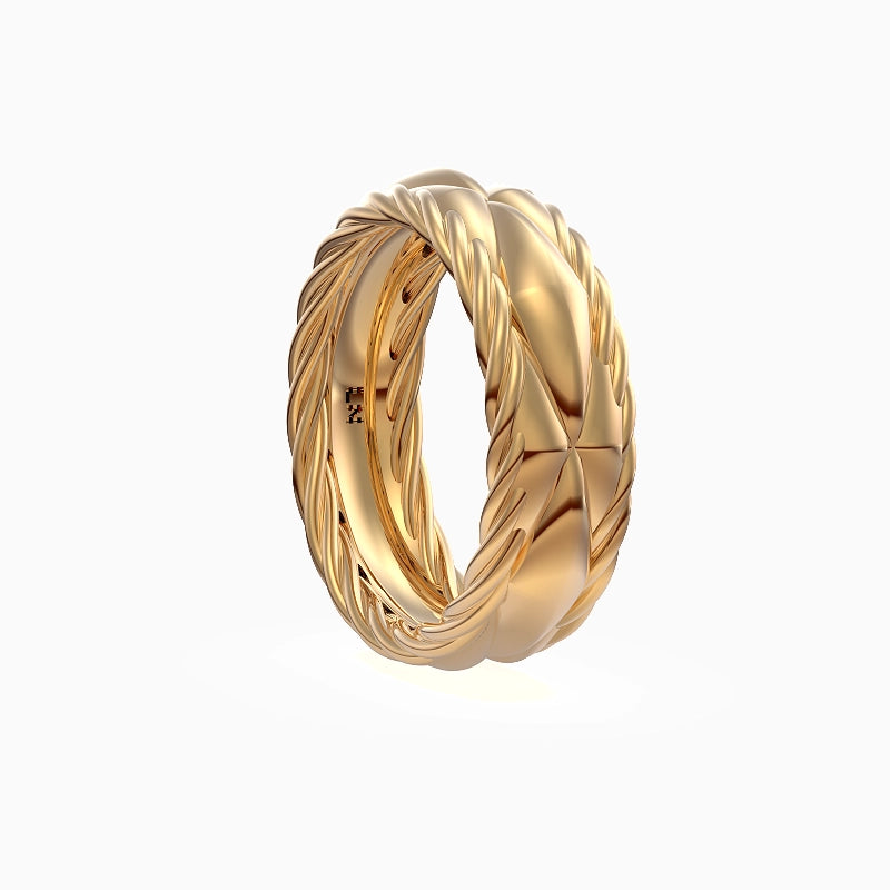 Milan Band in Yellow Gold image 2