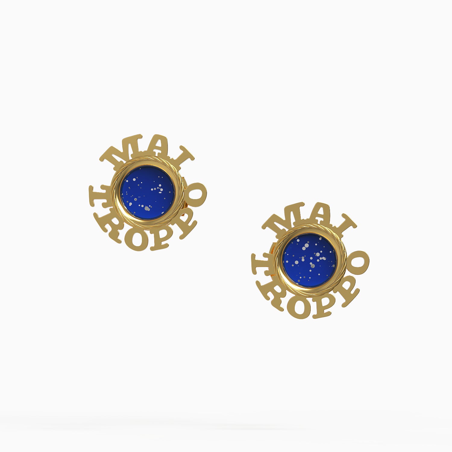 Ladinardò™ Hardware "Never Too Much" Earrings in Yellow Gold, Blue Lapis image 0