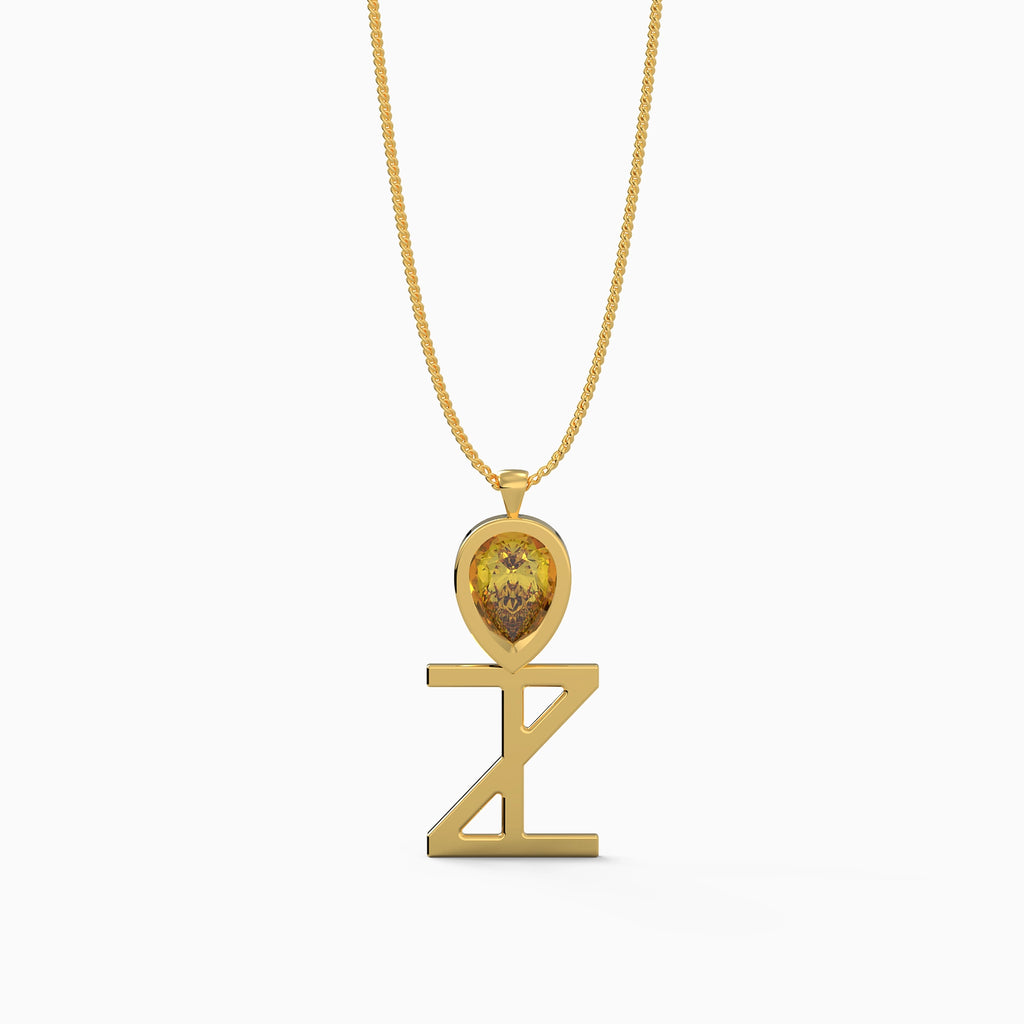 Ladinardò™ Ankh Motif Pendant in Yellow Gold and Yellow Sapphire image 0