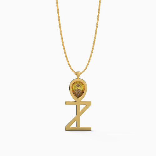 Ladinardò™ Ankh Motif Pendant in Yellow Gold and Yellow Sapphire image 0