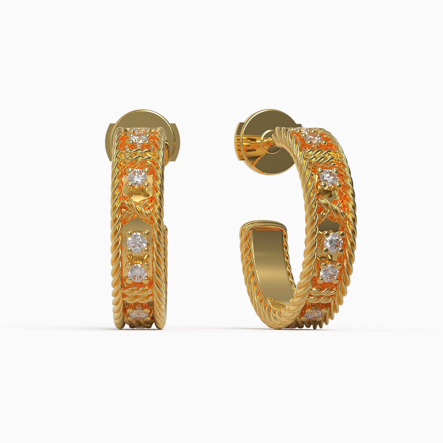 Colosseum Hoop in Yellow Gold and Diamonds image 0