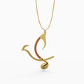 Ladinardò™ Japanese Nightingale Pendant in Yellow Gold and Garnet image 0