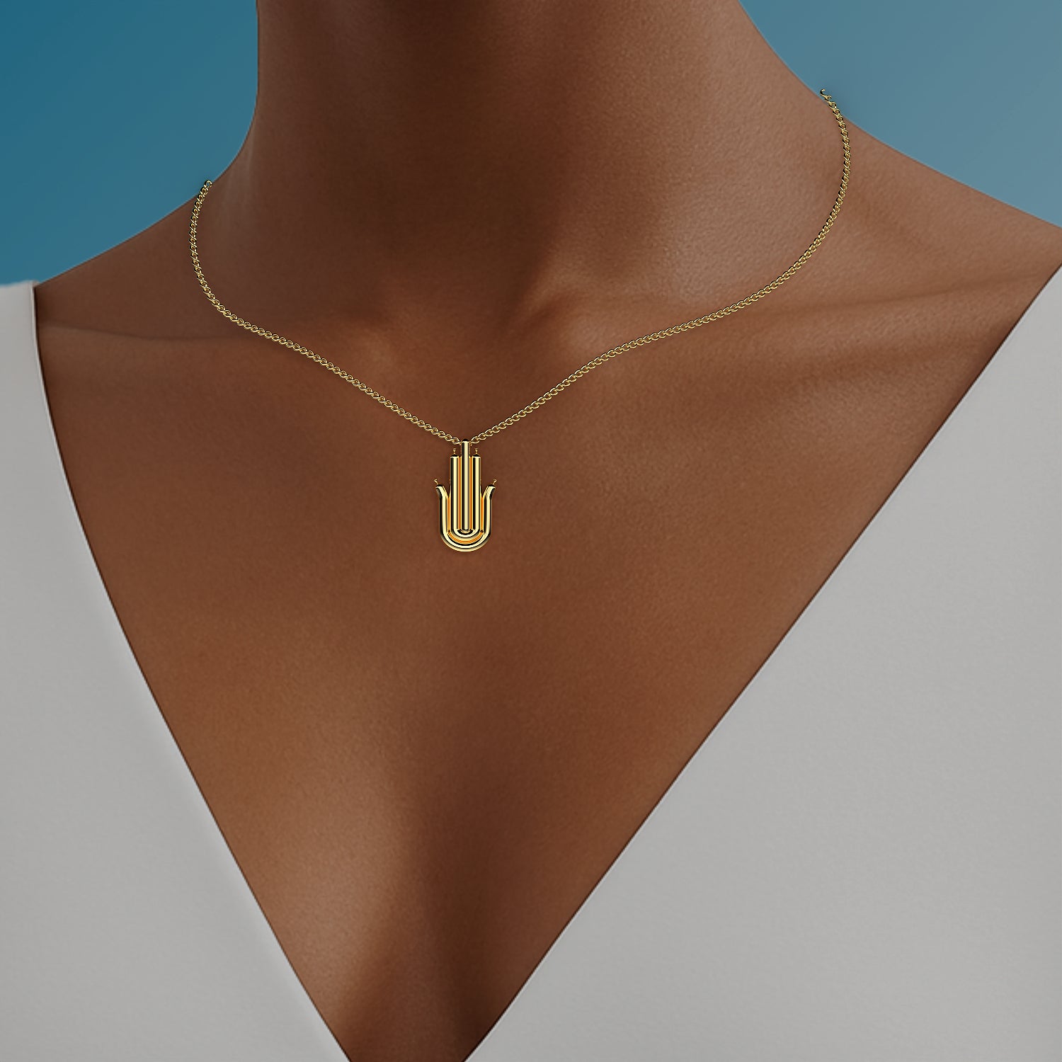Ladinardò™ Balloon Hamsa Hand Pendant in Yellow Gold image 1