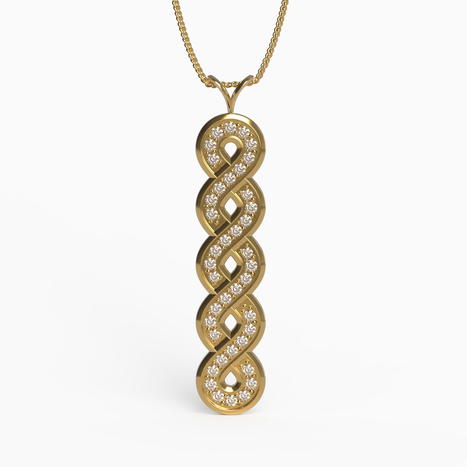 Ladinardò® Eternal Knot  Pendant in Yellow Gold, Diamond image 0