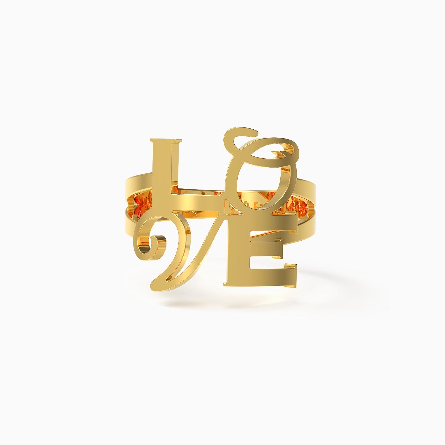 Pop of LOVE Ring in Yellow Gold image 3