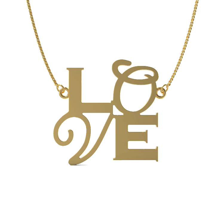 Pop of LOVE Pendant in Yellow Gold image 2