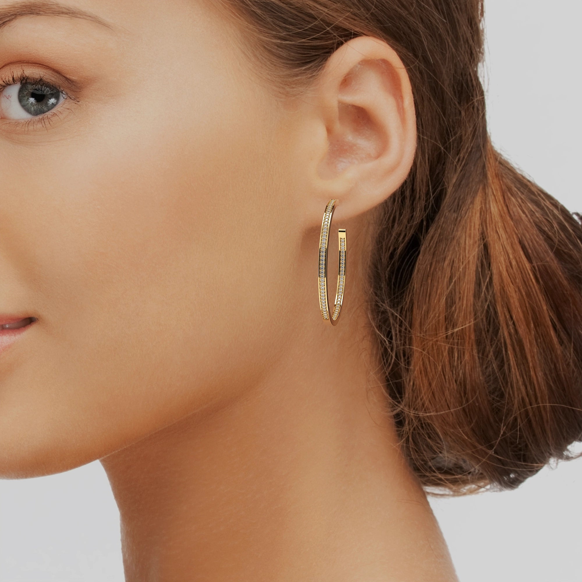 Ladinardò™ Metro Hoop Earrings in Yellow Gold and Diamonds image 1
