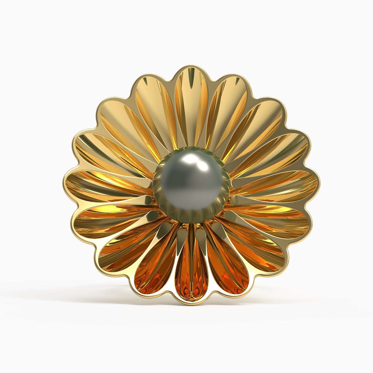 Versailles Ring in Yellow Gold and Black Tahitian Pearl image 3