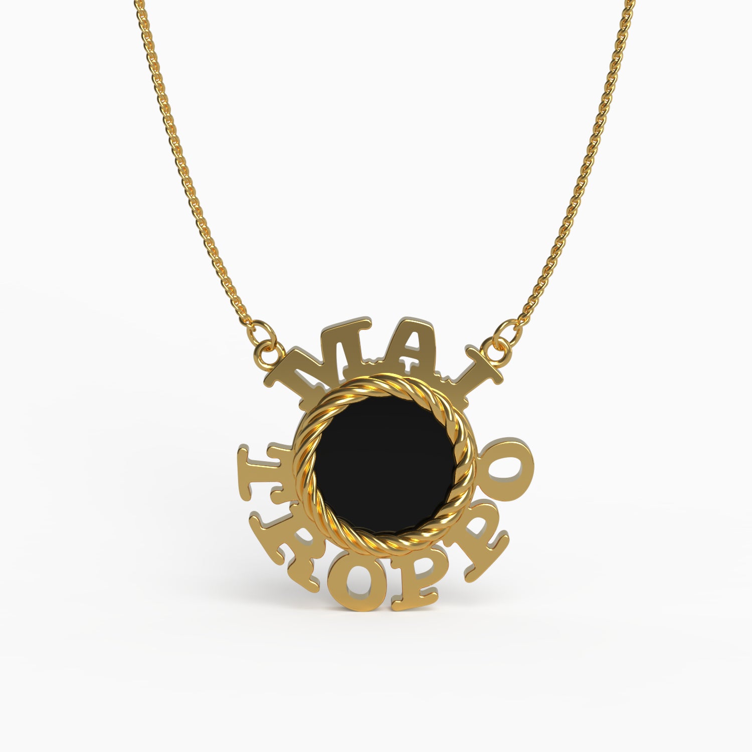 Mai Troppo "Never Too Much" Pendant in Yellow Gold and Onyx image 0