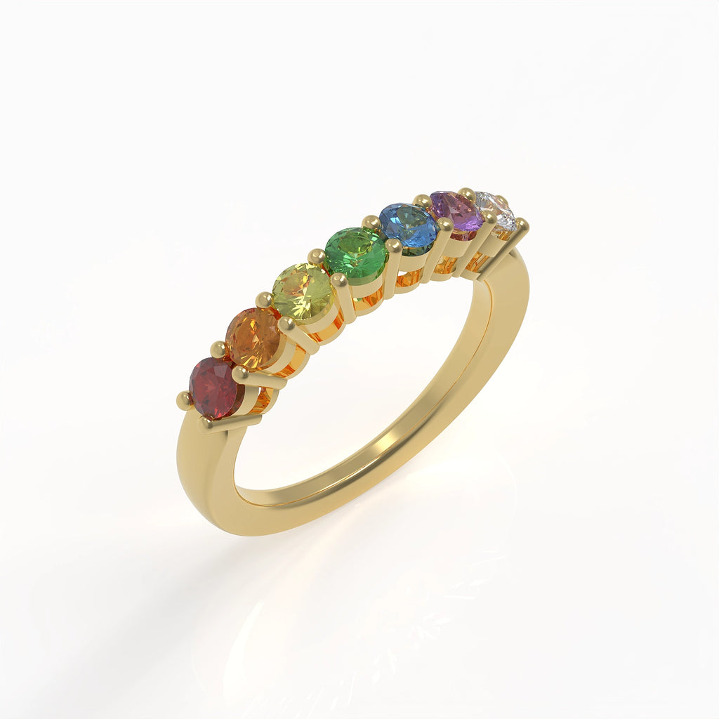 Ladinardò Eternal Band in Yellow Gold and Multi-Color Sapphires image 0