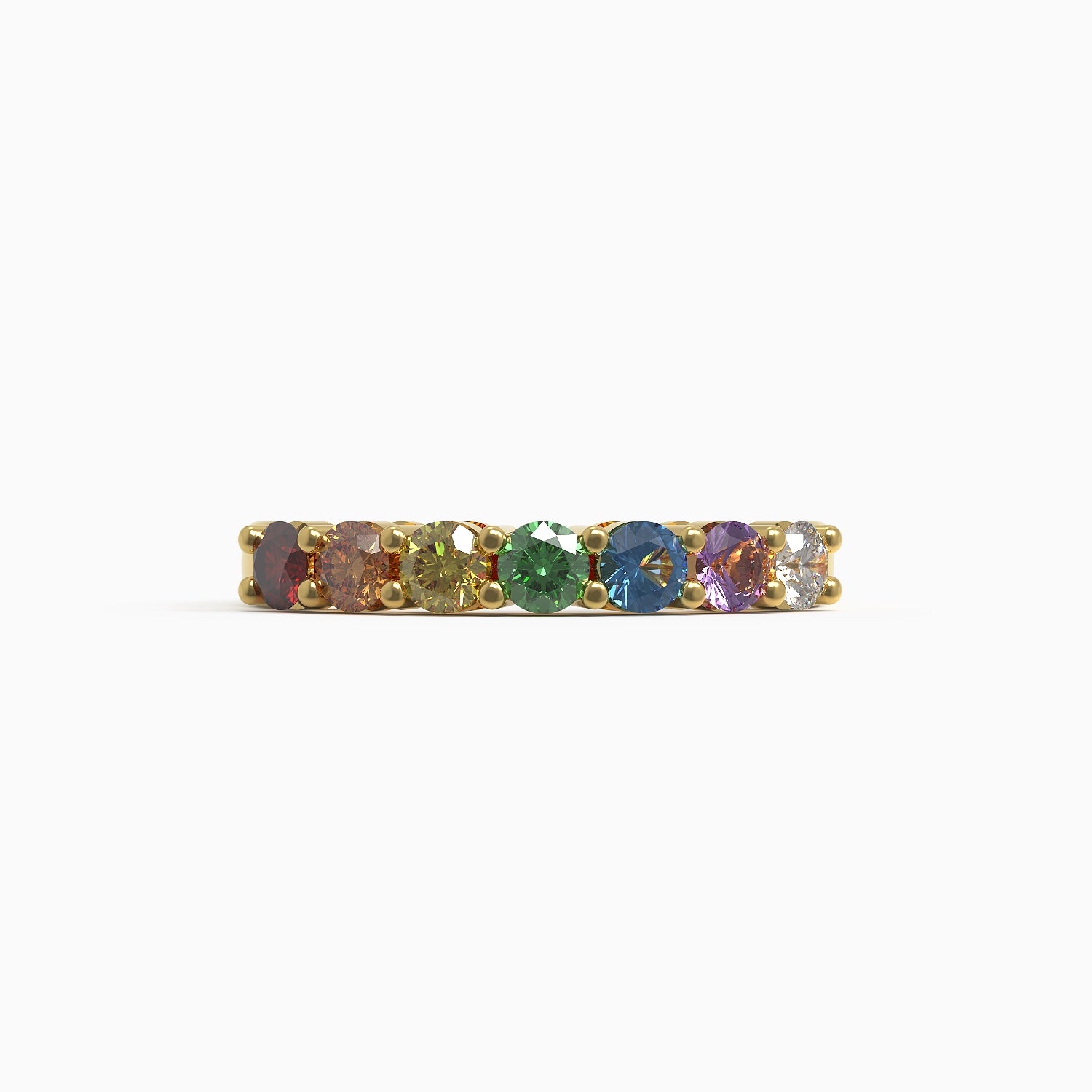 Ladinardò Eternal Band in Yellow Gold and Multi-Color Sapphires image 3