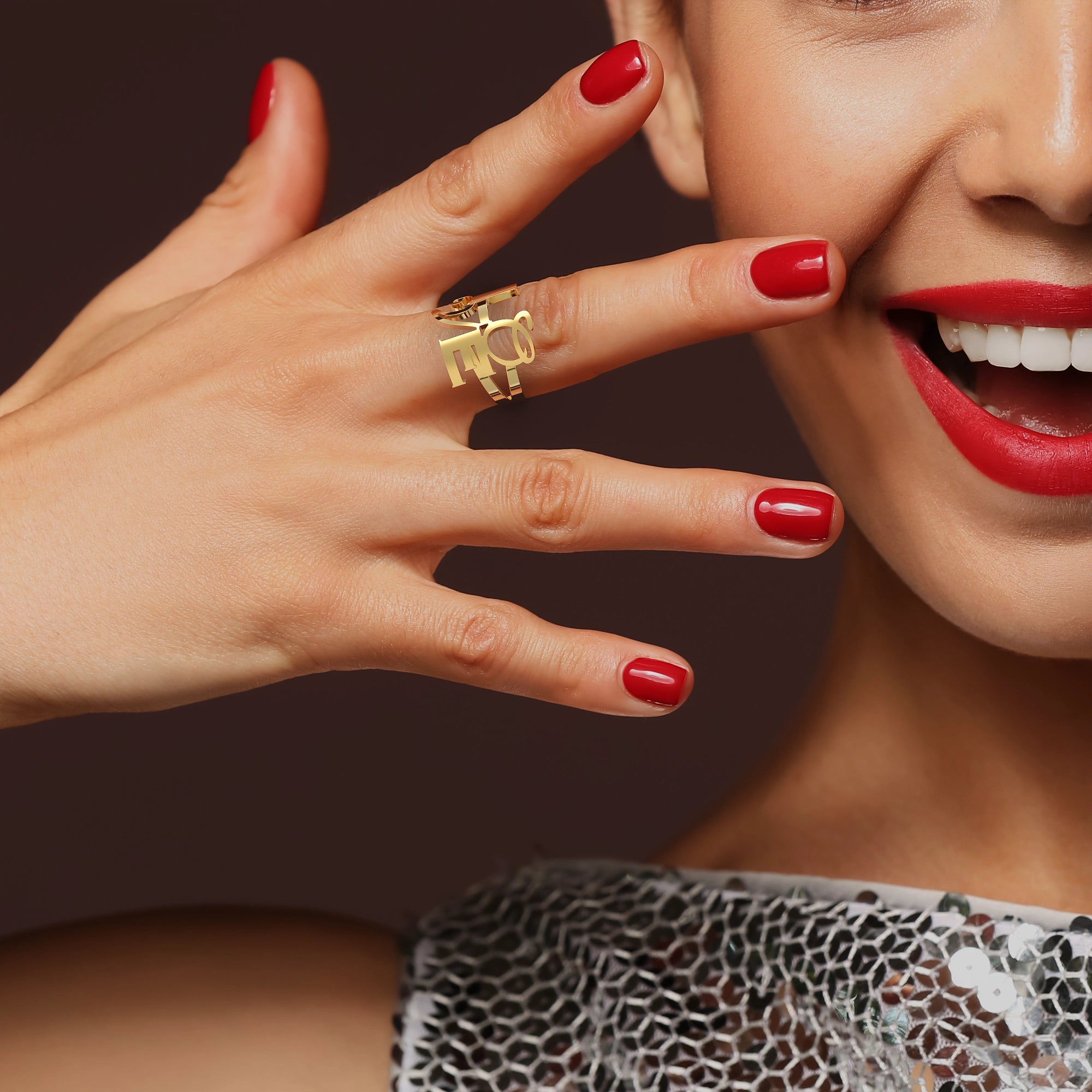Pop of LOVE Ring in Yellow Gold image 2