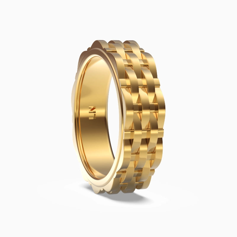 Handloom Band in Yellow Gold image 3