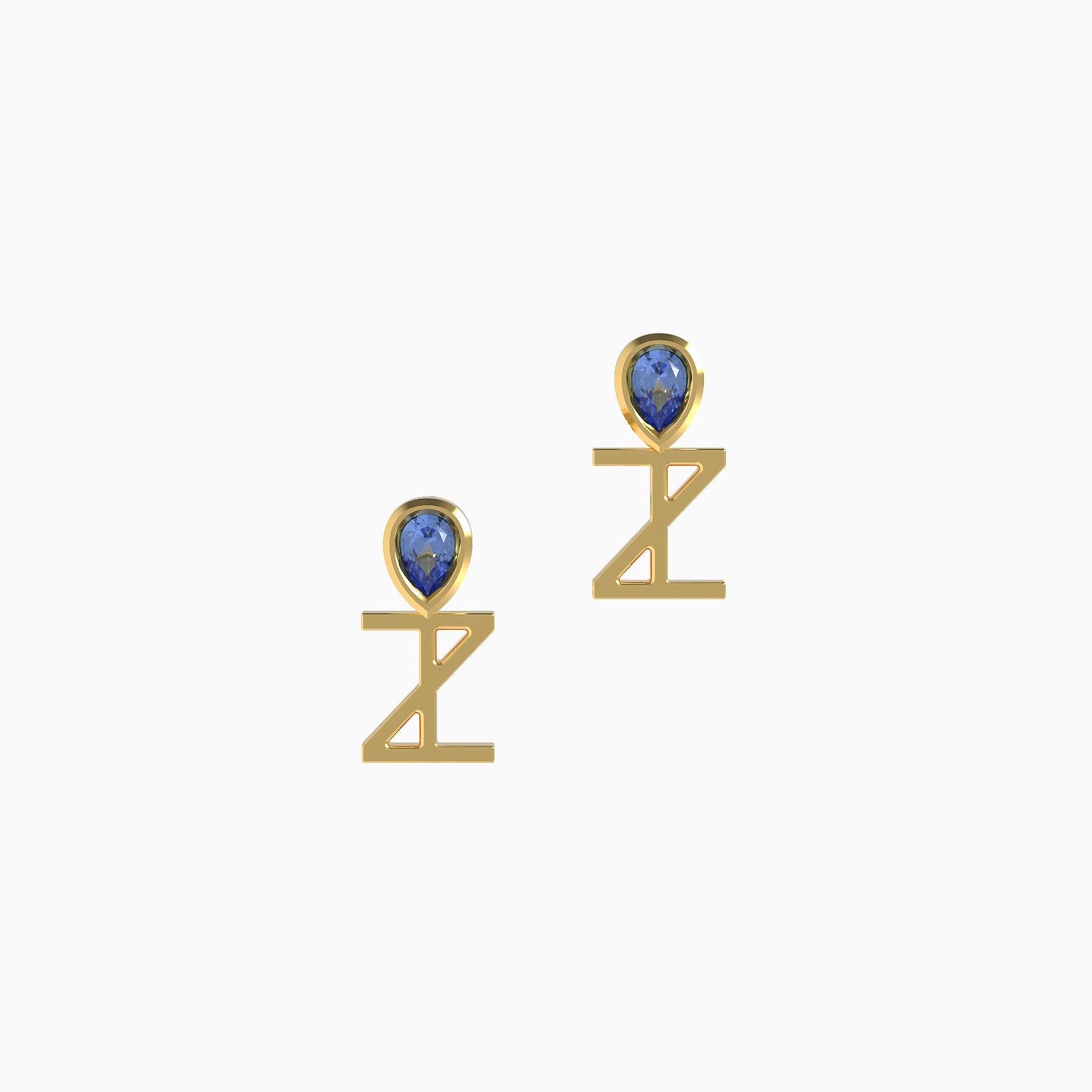 Ladinardò™ ANKH motif Earring in Yellow Gold and Sapphire image 0