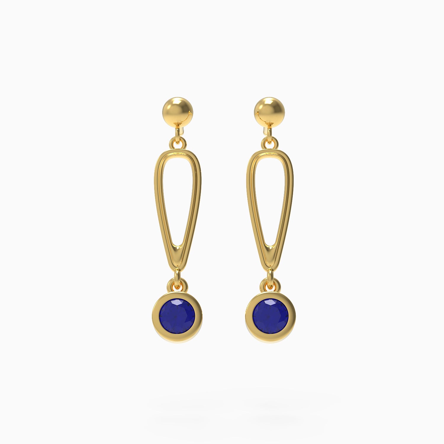 Ladinardò™ Hardware Link Earrings in Yellow Gold, Sapphire image 0