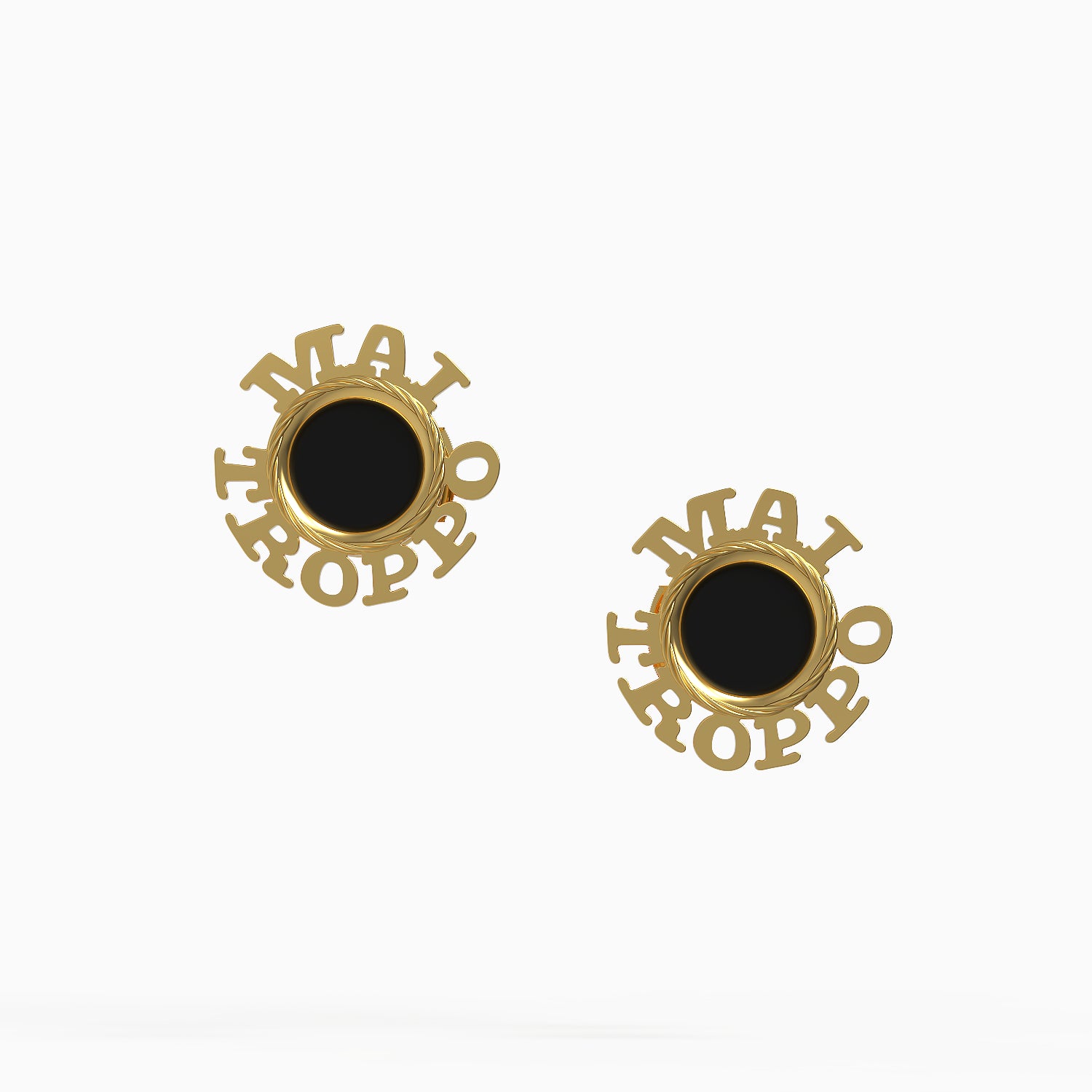 Ladinardò™ Hardware "Never Too Much" Earrings in Yellow Gold, Onyx image 0