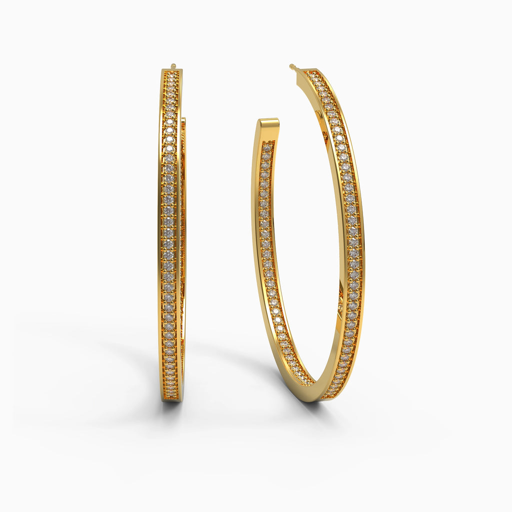 Ladinardò™ Metro Hoop Earrings in Yellow Gold and Diamonds image 0