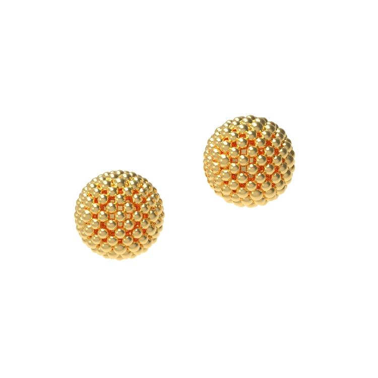 Ladinardò™ Perles Stud Earrings in Yellow Gold image 2