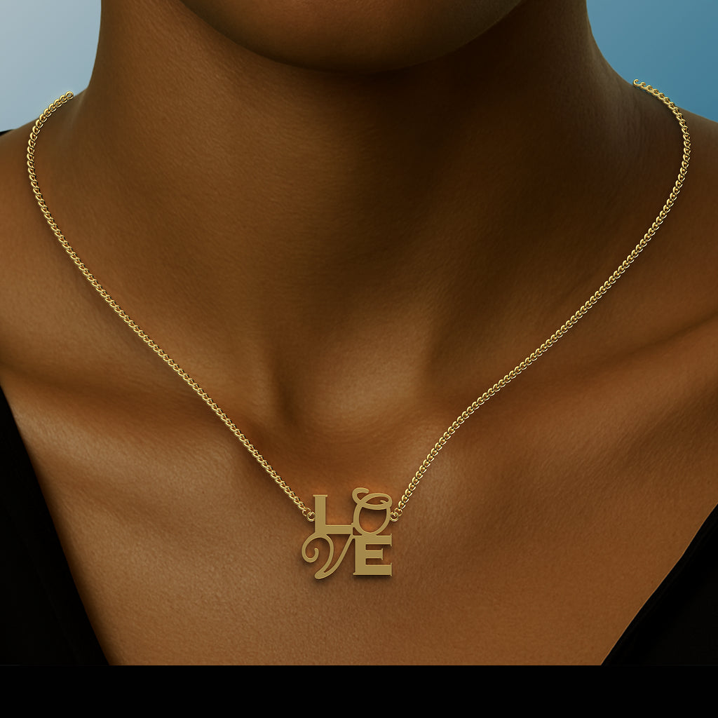 Pop of LOVE Pendant in Yellow Gold image 1